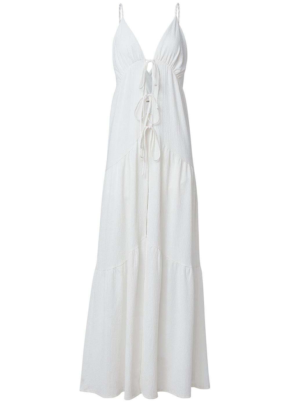 Venus Front Tie Maxi Romper in White
