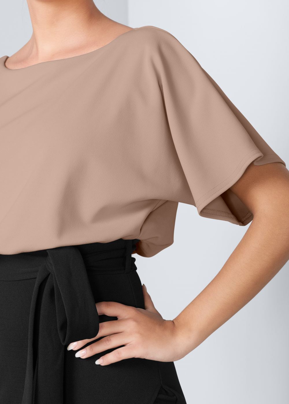 Venus Color Block Dress - Tan & Black