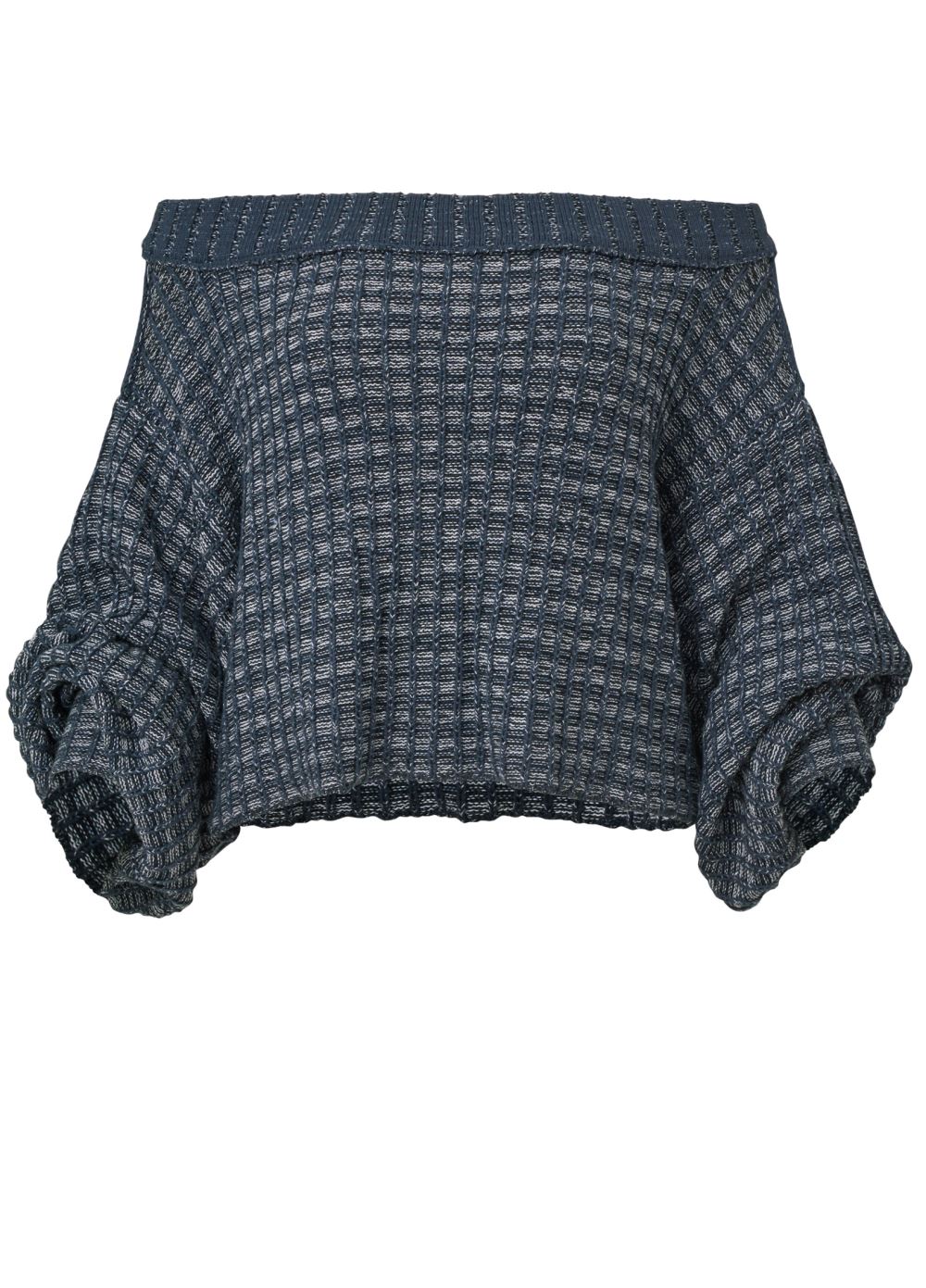 Venus VENUS | Off The Shoulder Sweater in Navy & White