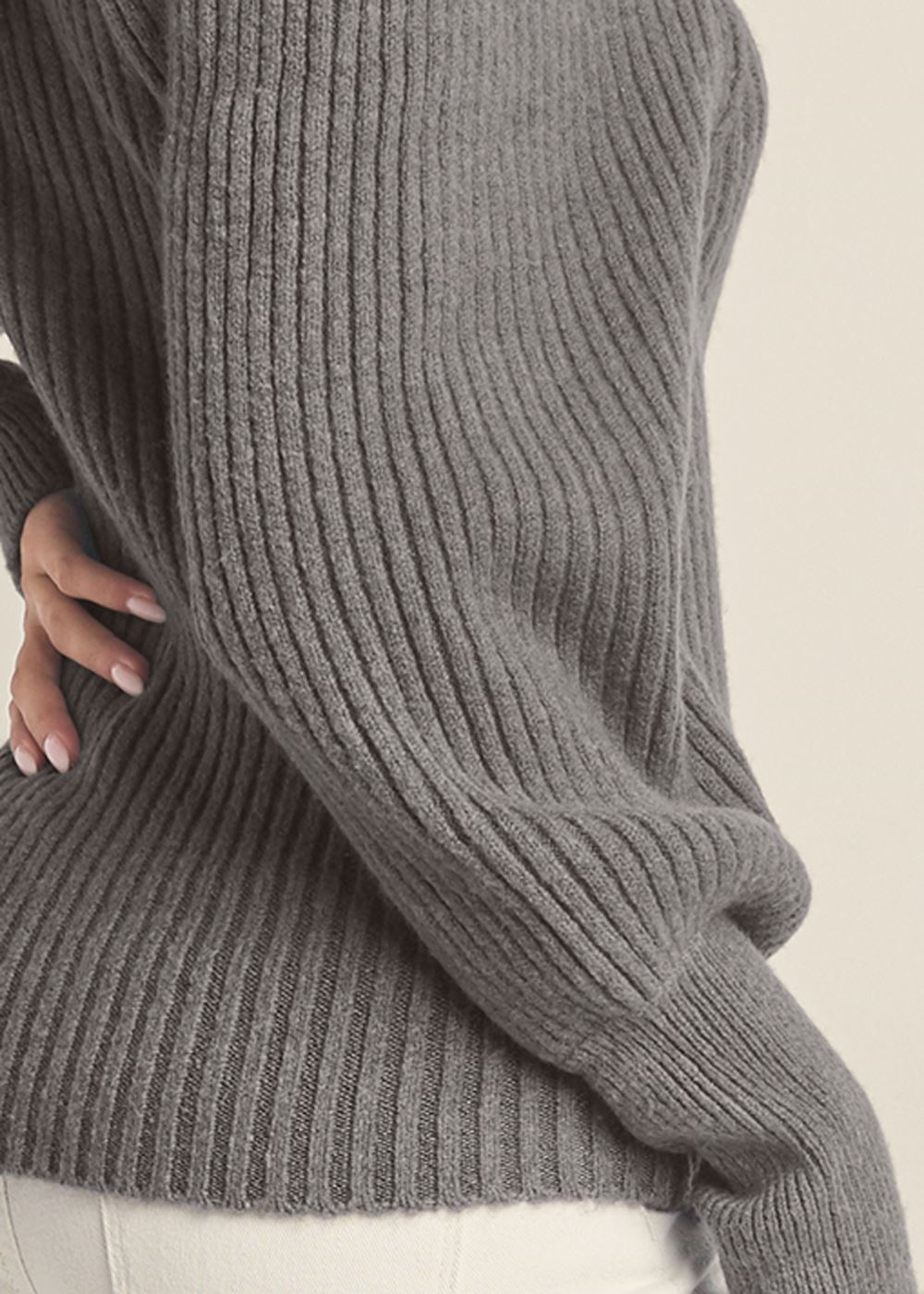 Venus VENUS | Square Neck Sweater in Dark Grey