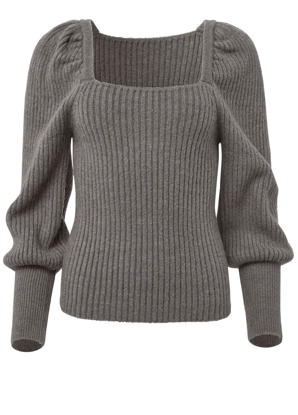 Venus VENUS | Square Neck Sweater in Dark Grey