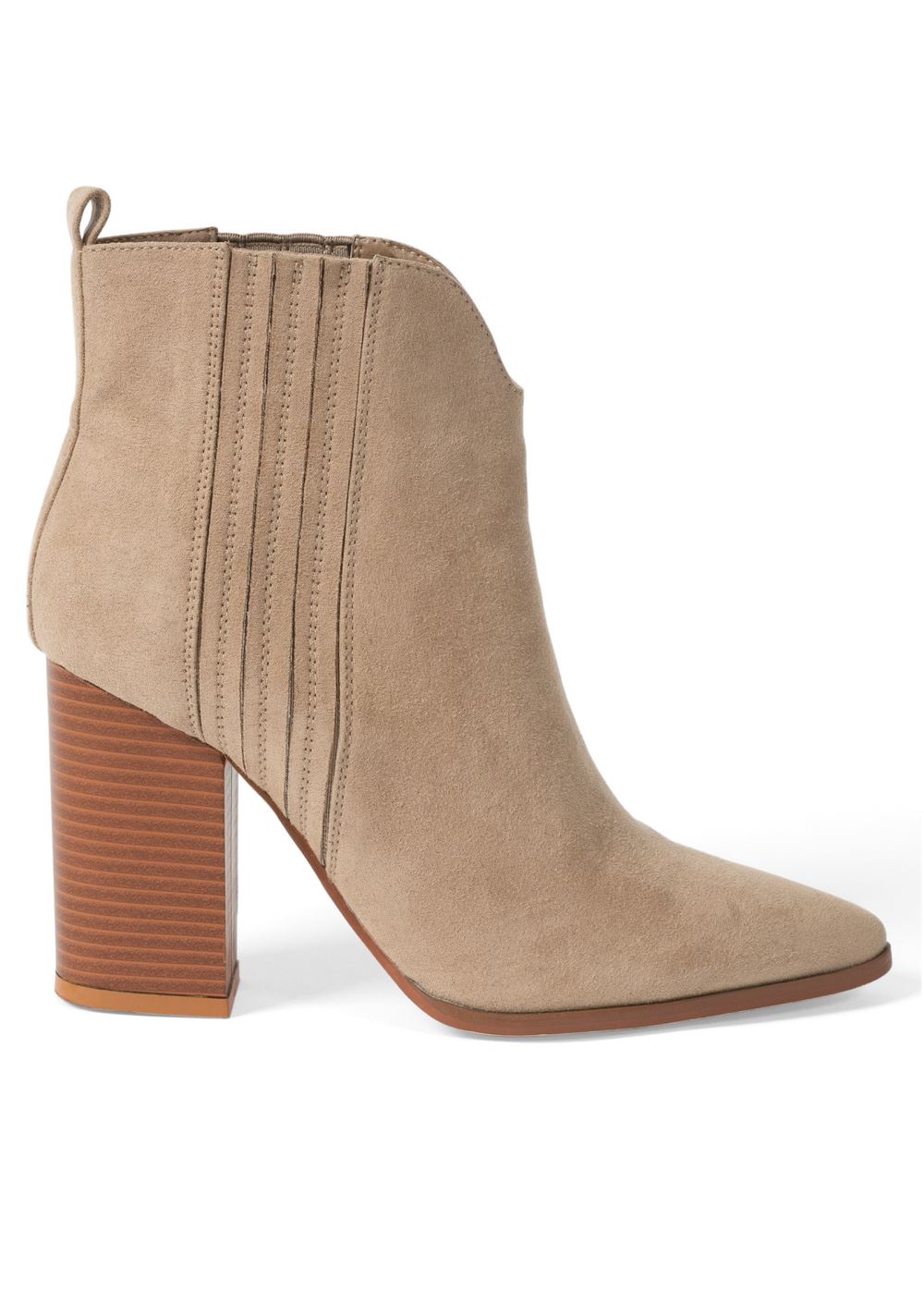 Venus Western Block Heel Booties in Natural