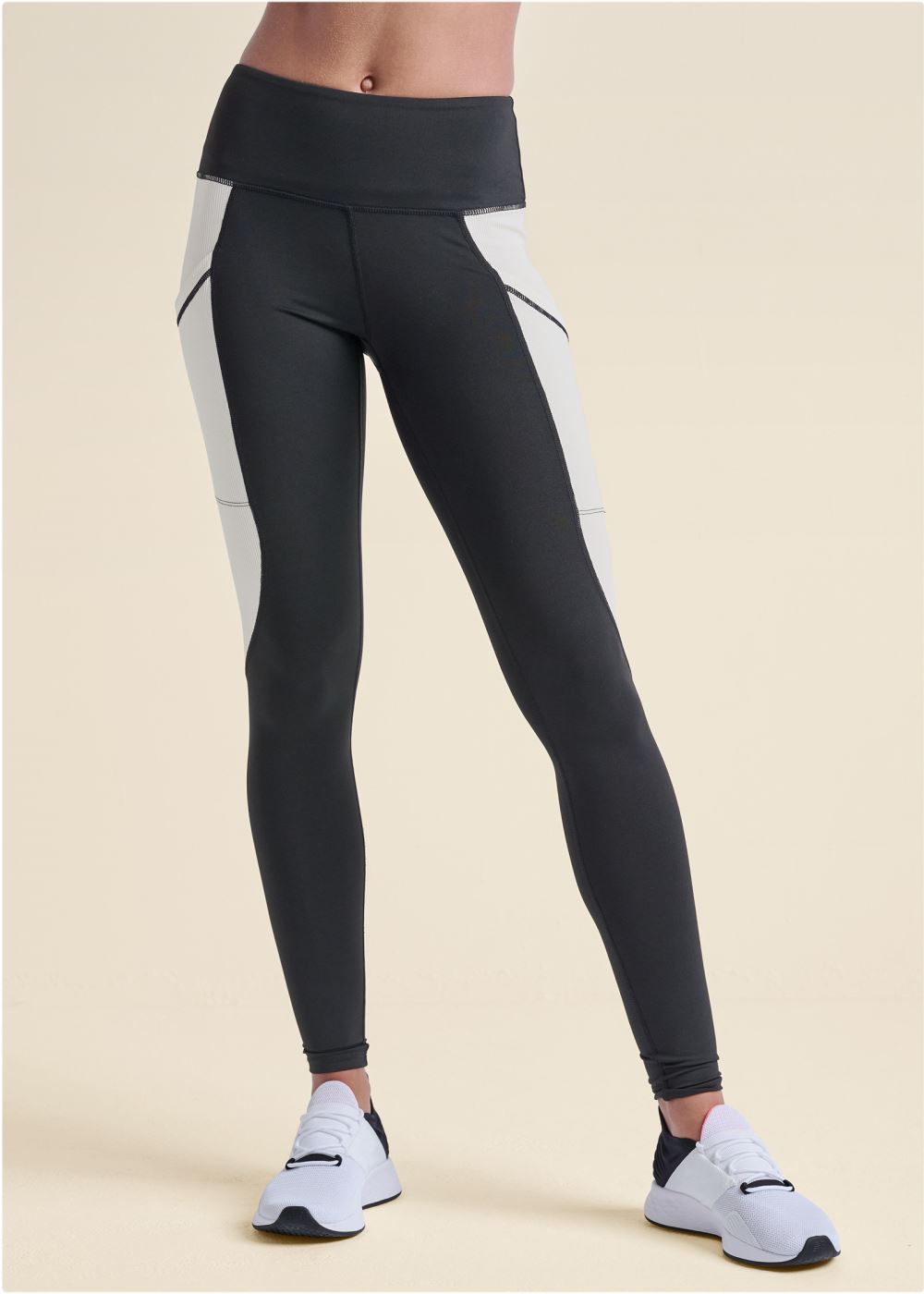 Venus Black & White COLOR BLOCK ACTIVE LEGGINGS