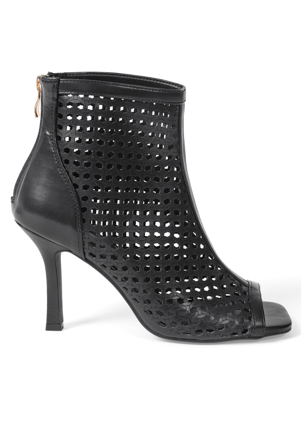 Venus Perforated Booties in Black