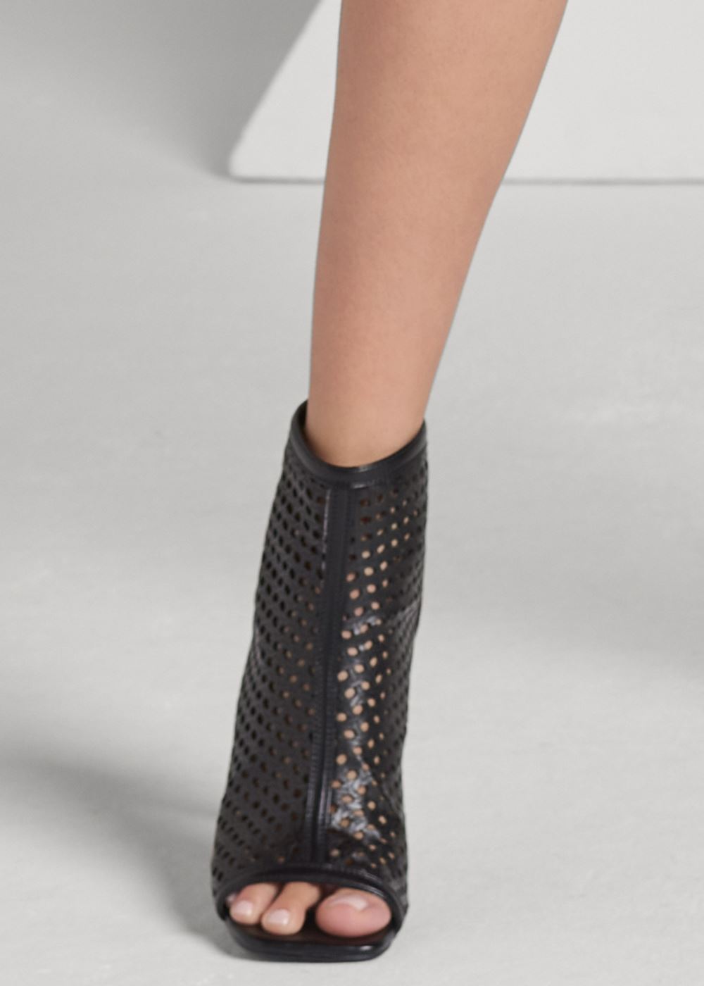 Venus Perforated Booties in Black