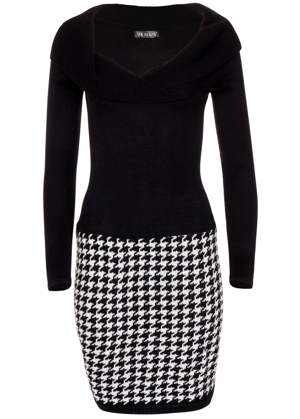 Venus Printed Sweater Dress - Black Multi