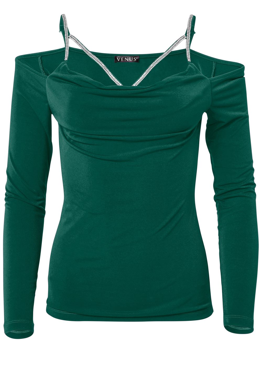 Venus Embellished Strappy Top in Green