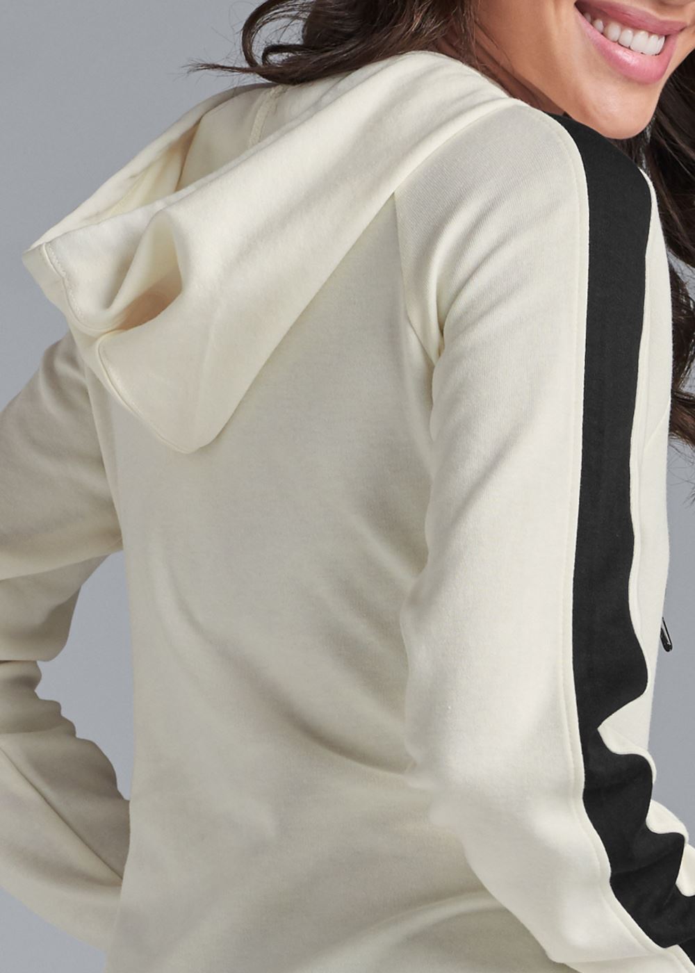 Venus Hooded Sweatshirt in White & Black