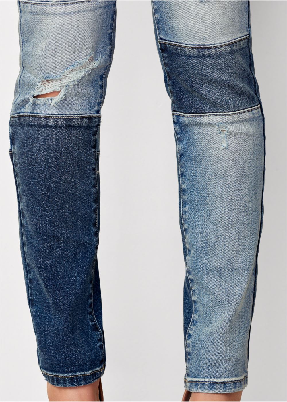 Venus Medium Wash DISTRESSED PATCHWORK JEANS