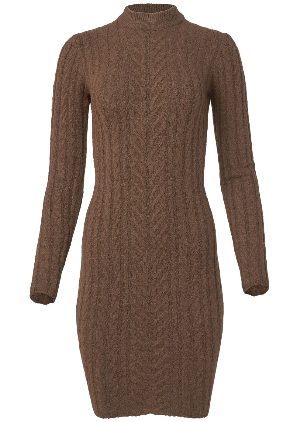 Venus Open Back Sweater Dress - Brown