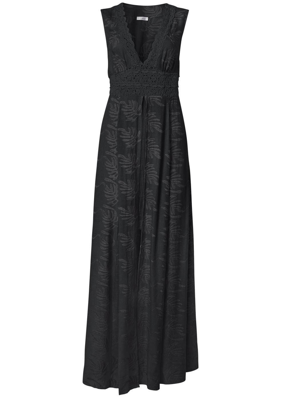 Venus Embroidered Maxi Dress - Black