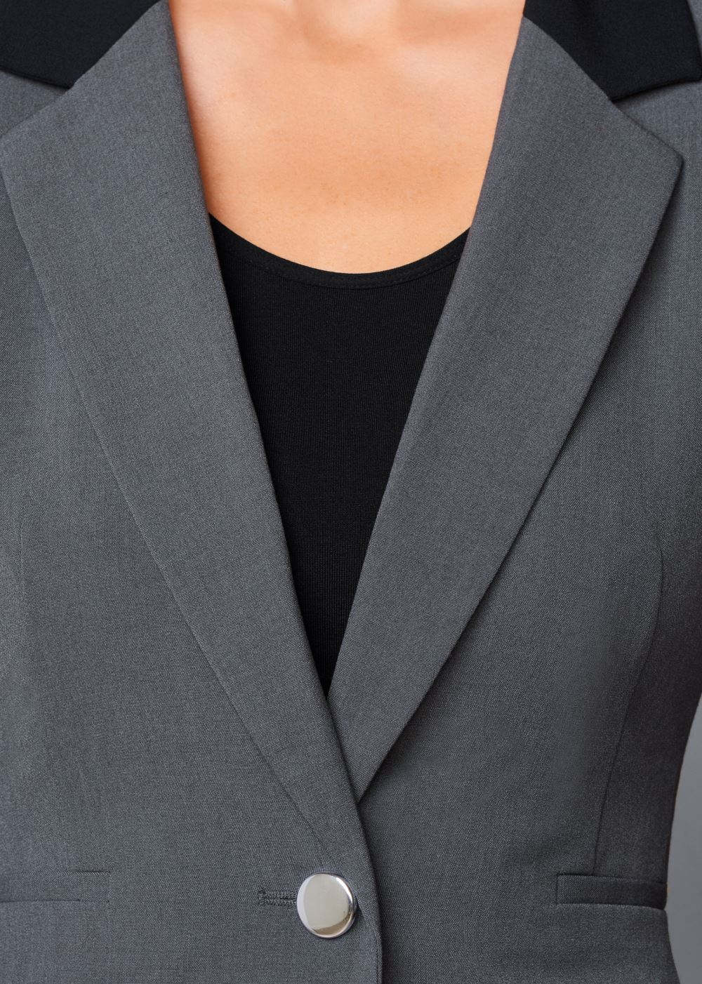 Venus High-Low Blazer in Dark Grey