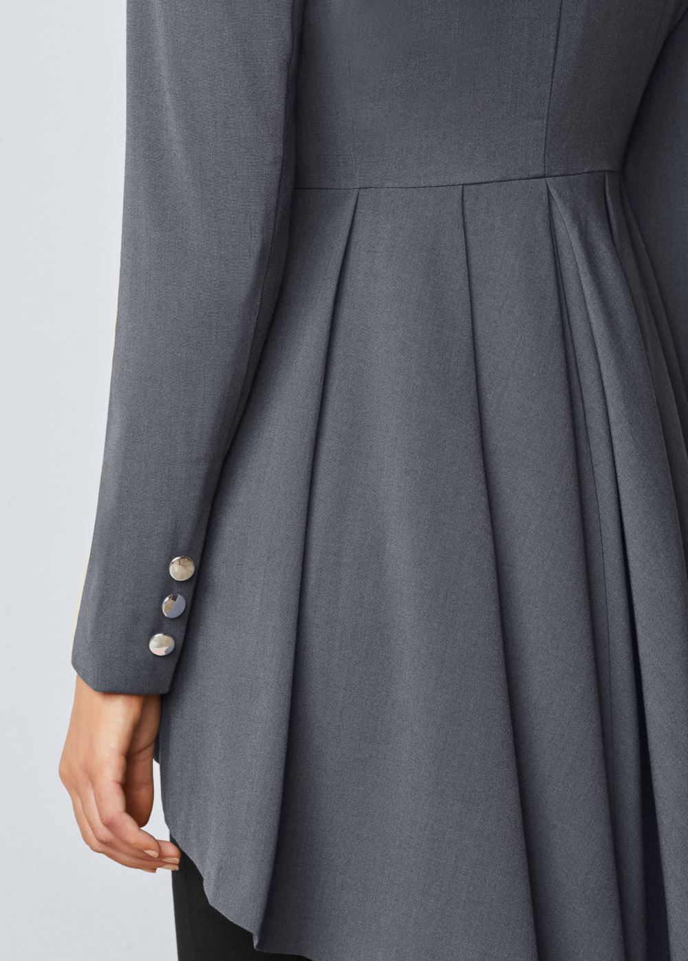 Venus High-Low Blazer in Dark Grey