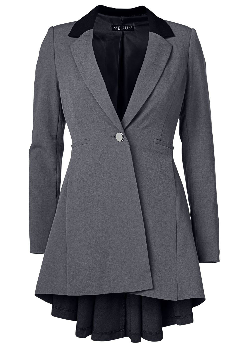 Venus High-Low Blazer in Dark Grey