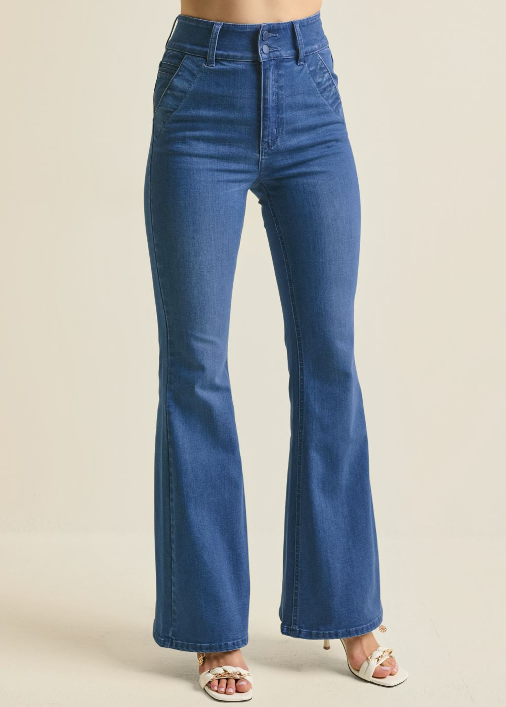 Venus Dark Wash HIGH-WAIST FLARE JEANS