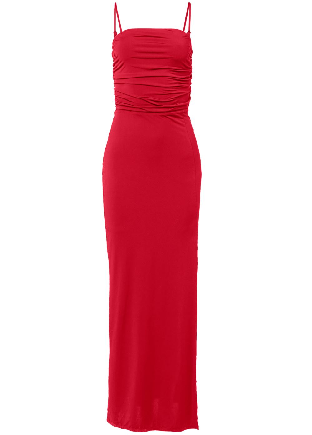 Venus Shape Embrace High-Slit Dress - Red