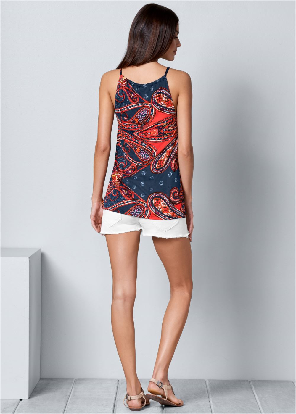 Venus Paisley Printed Tank in Navy Multi