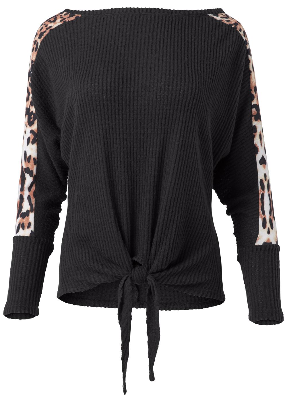 Venus Print Stripe Lounge Top in Black Multi