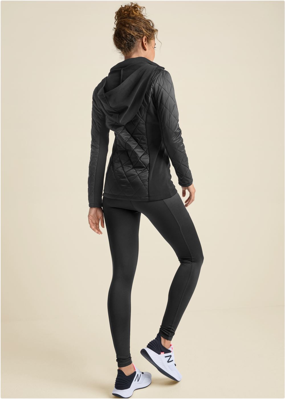 Venus Quilted Puffer Jacket in Black