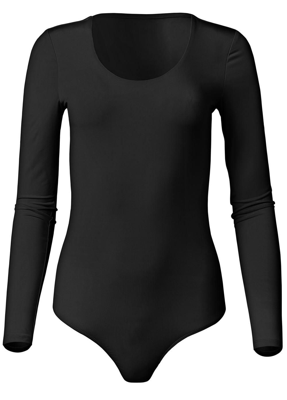 Venus Shape Embrace Long-Sleeve Bodysuit in Black