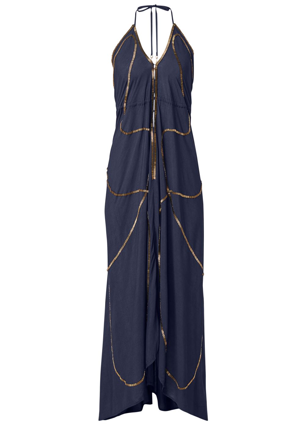 Venus Beaded Maxi Dress - Navy