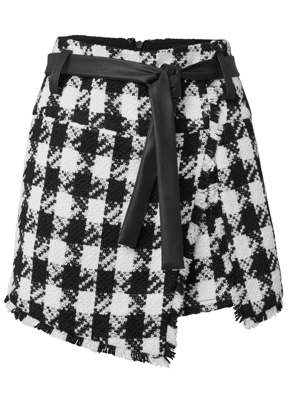 Venus Tweed Skort With Belt - Black & White