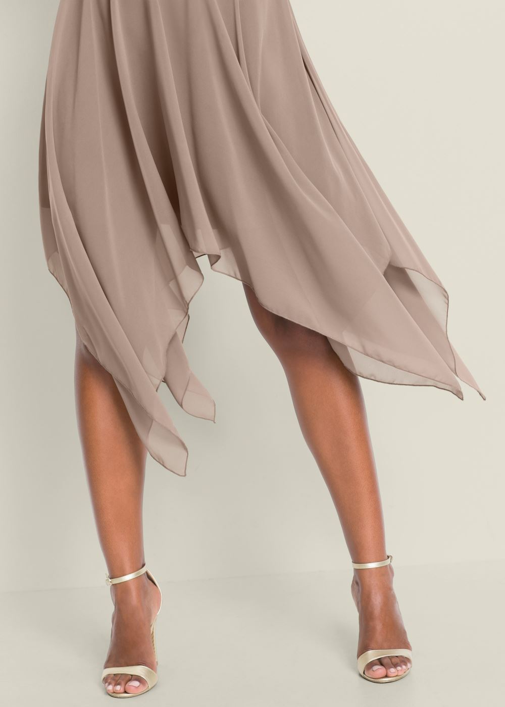 Venus Sequin Detail Party Dress - Taupe