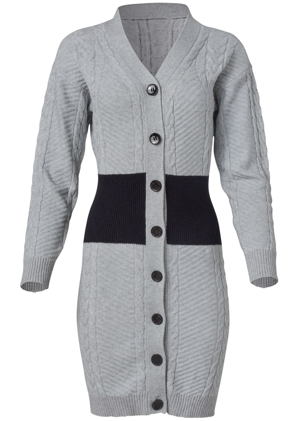 Venus VENUS | Colorblock Cardigan in Grey Multi