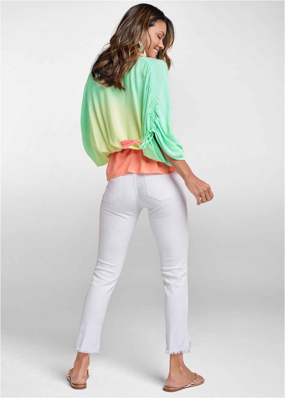 Venus Ombre Surplice Top in Mint Multi