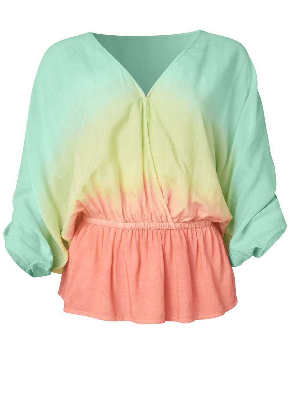 Venus Ombre Surplice Top in Mint Multi