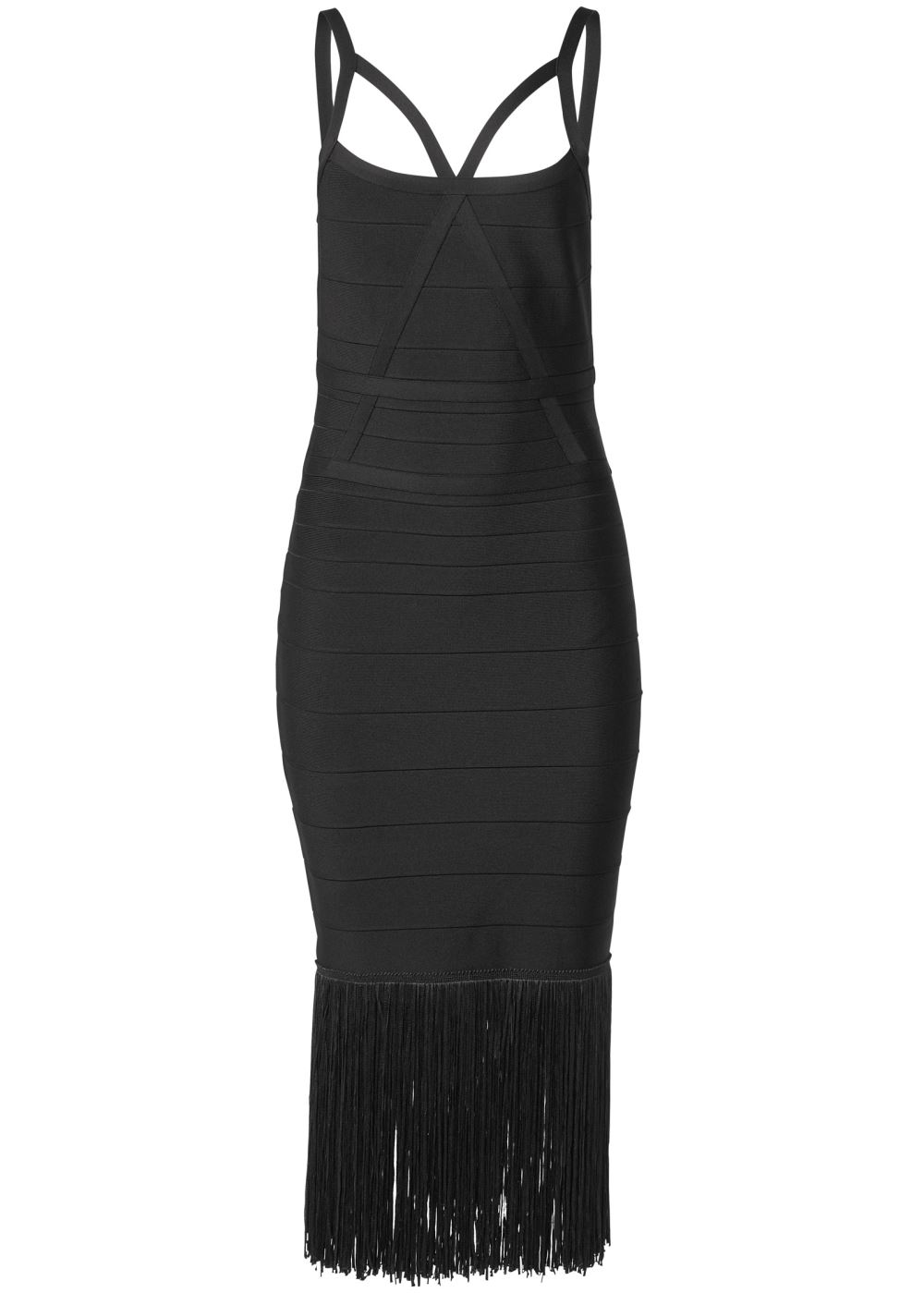 Venus Fringe Bandage Dress - Black