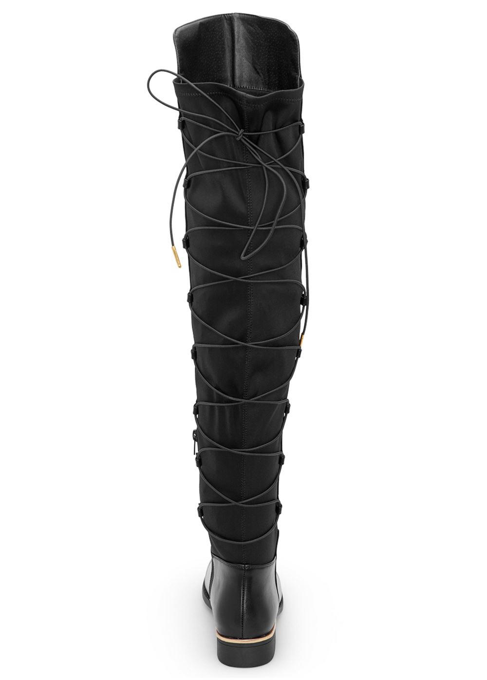 Venus Lace-Up Back Detail Boots in Black