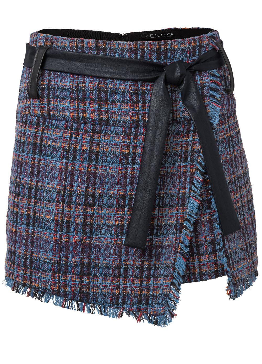 Venus Belted Tweed Skort - Navy Multi