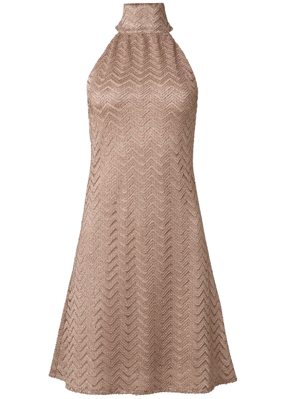 Venus Halter Neck Lace Dress - Mocha