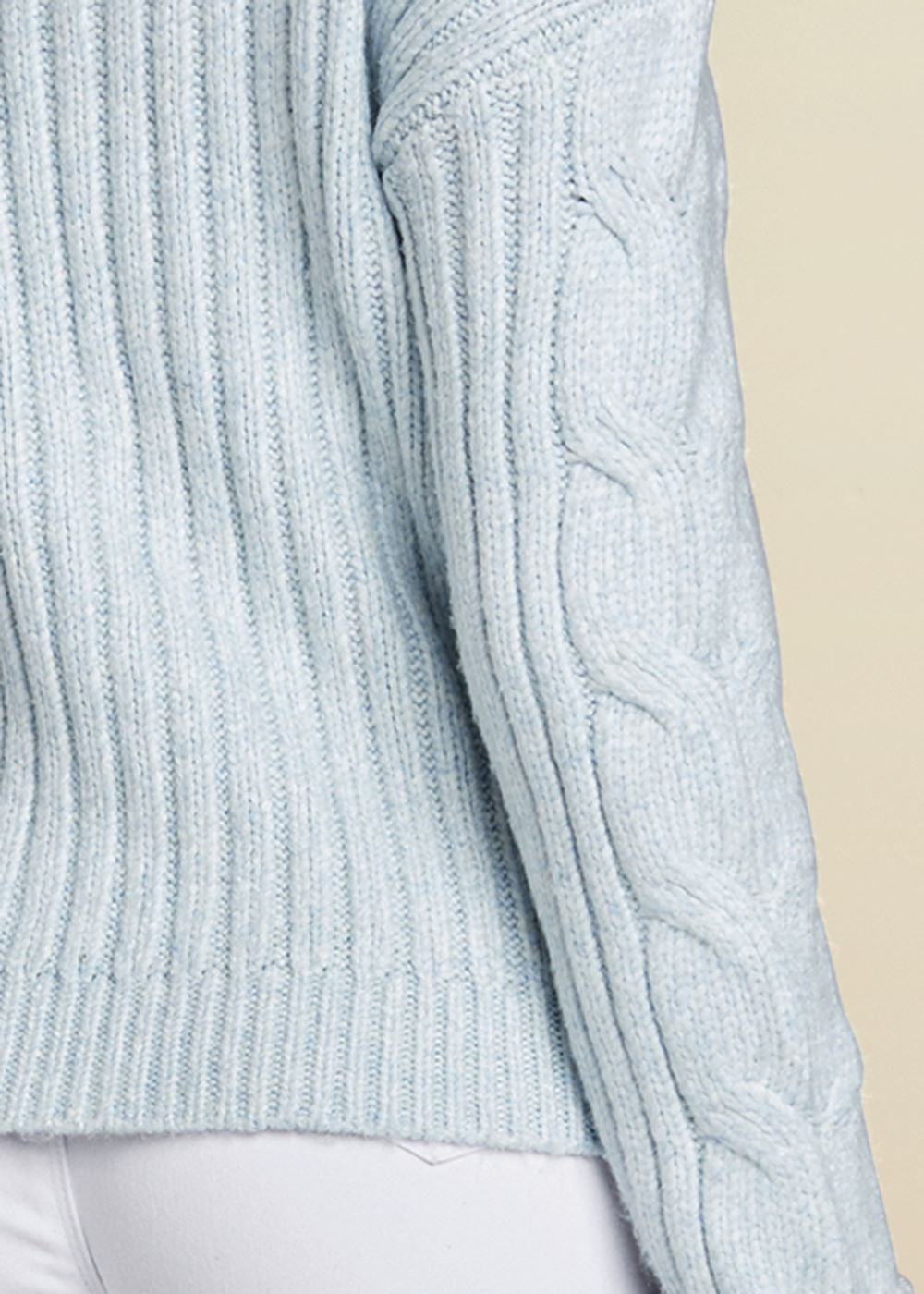 Venus VENUS | Quarter Zip Sweater in Heathered Blue