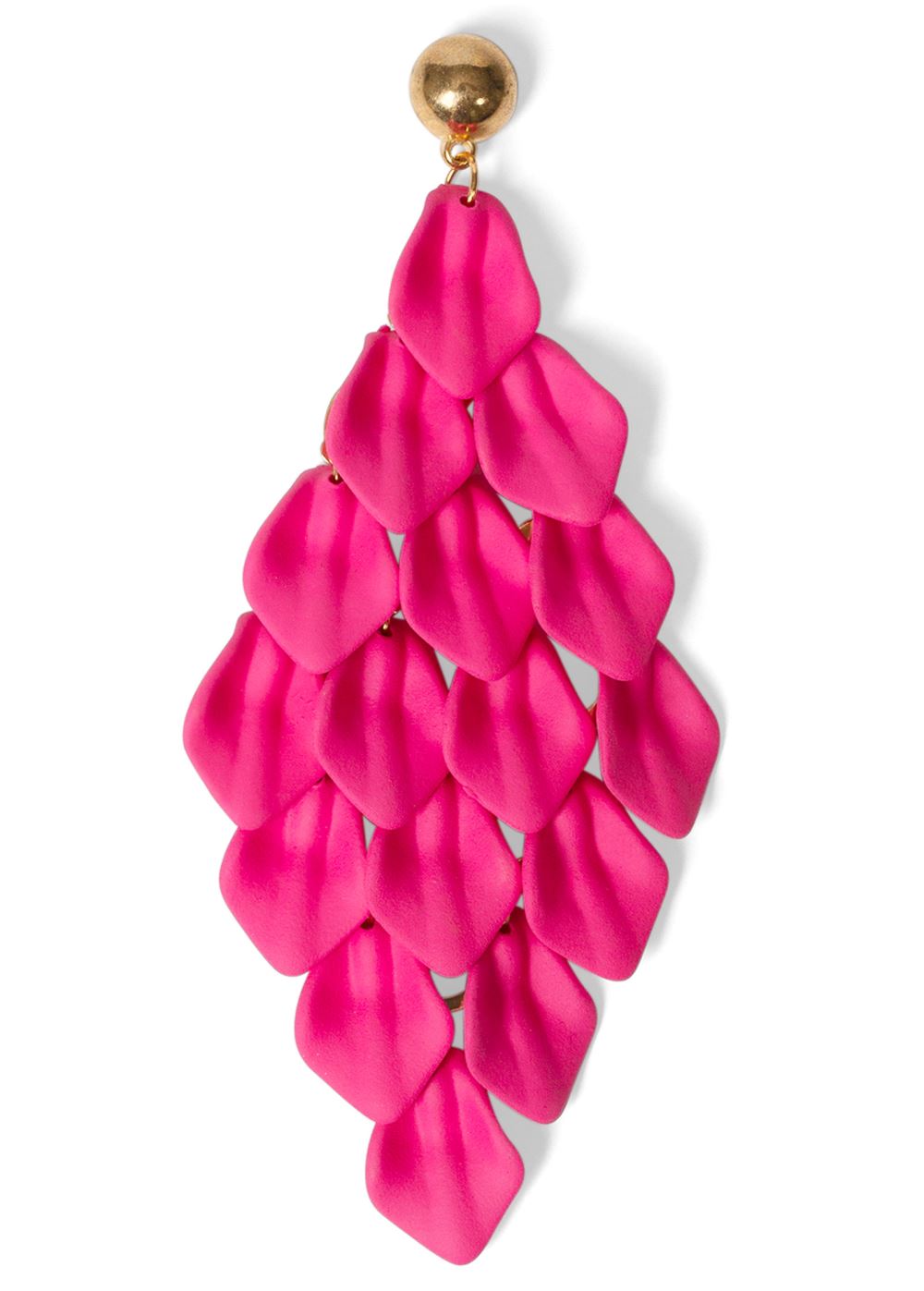 Venus Petal Fringe Earrings in Pink