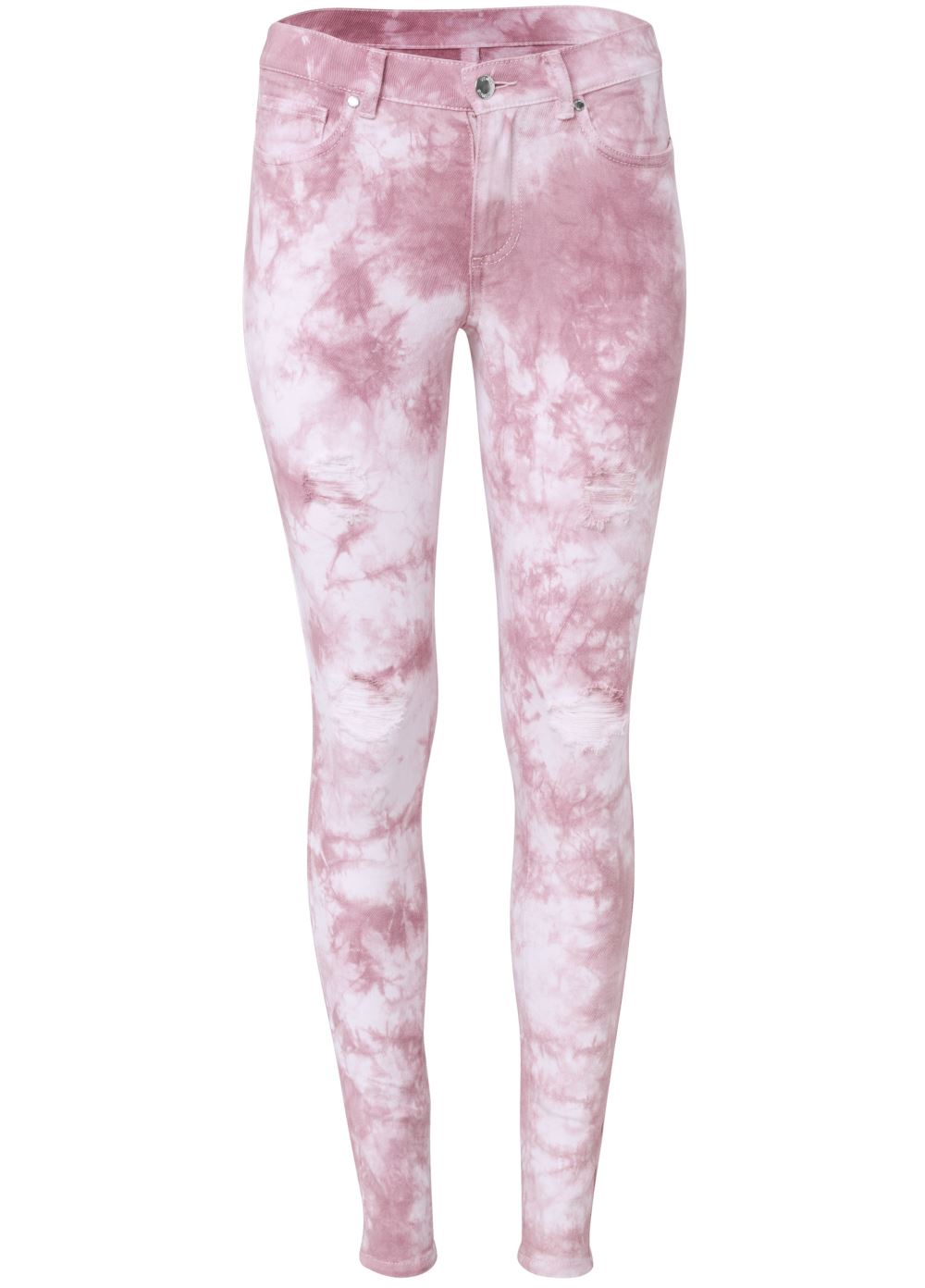 Venus Ripped Tie Dye Skinny Jeans in Pink Multi