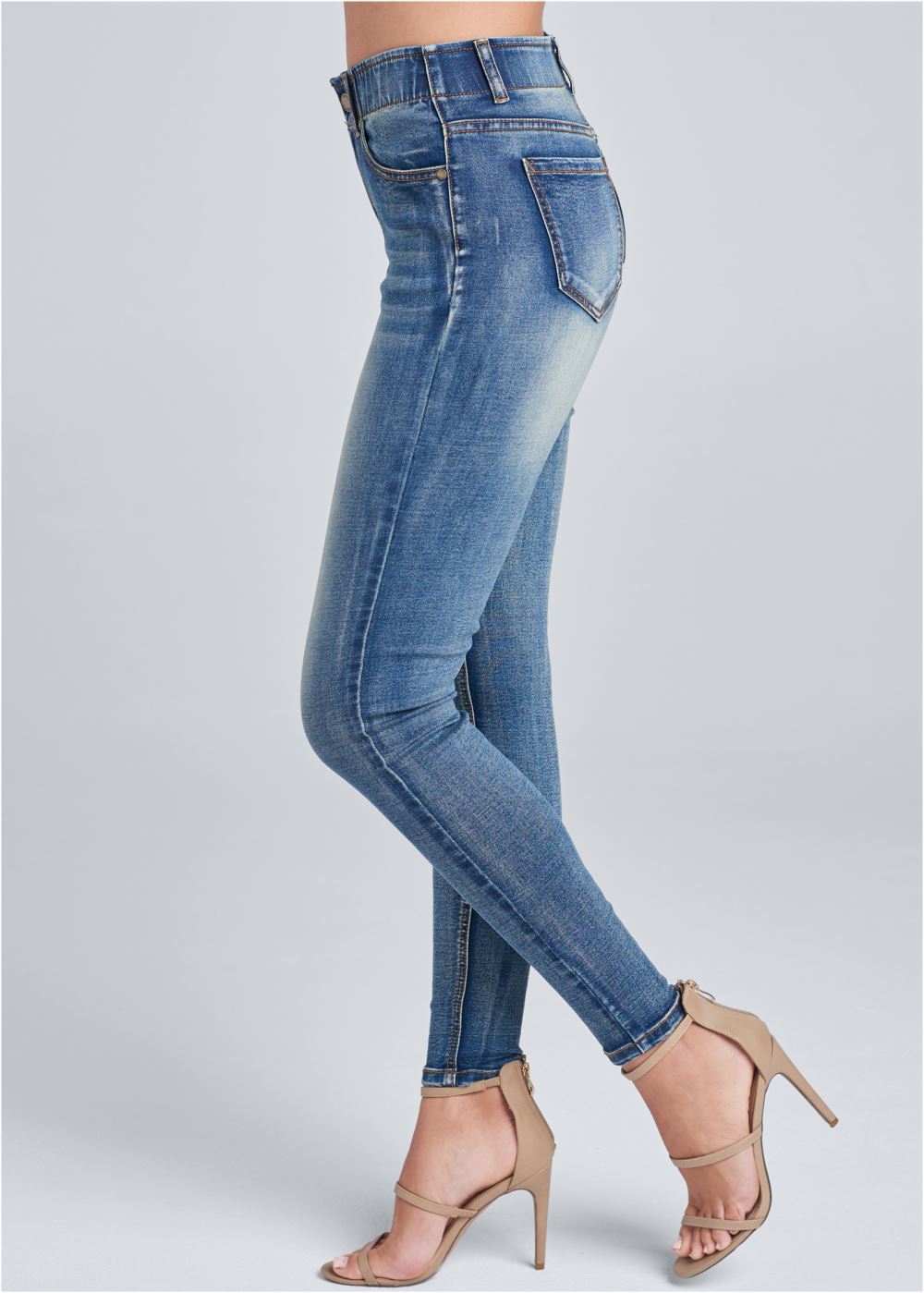 Venus Medium Wash ELASTIC WAISTBAND JEANS