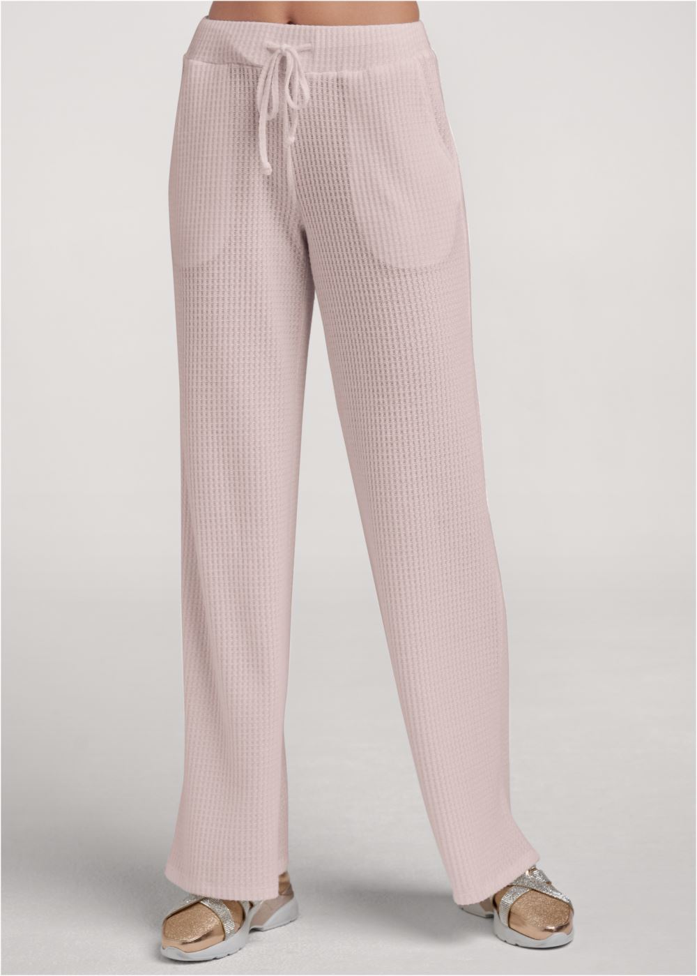 Venus Brushed Waffle Lounge Pants in Mauve