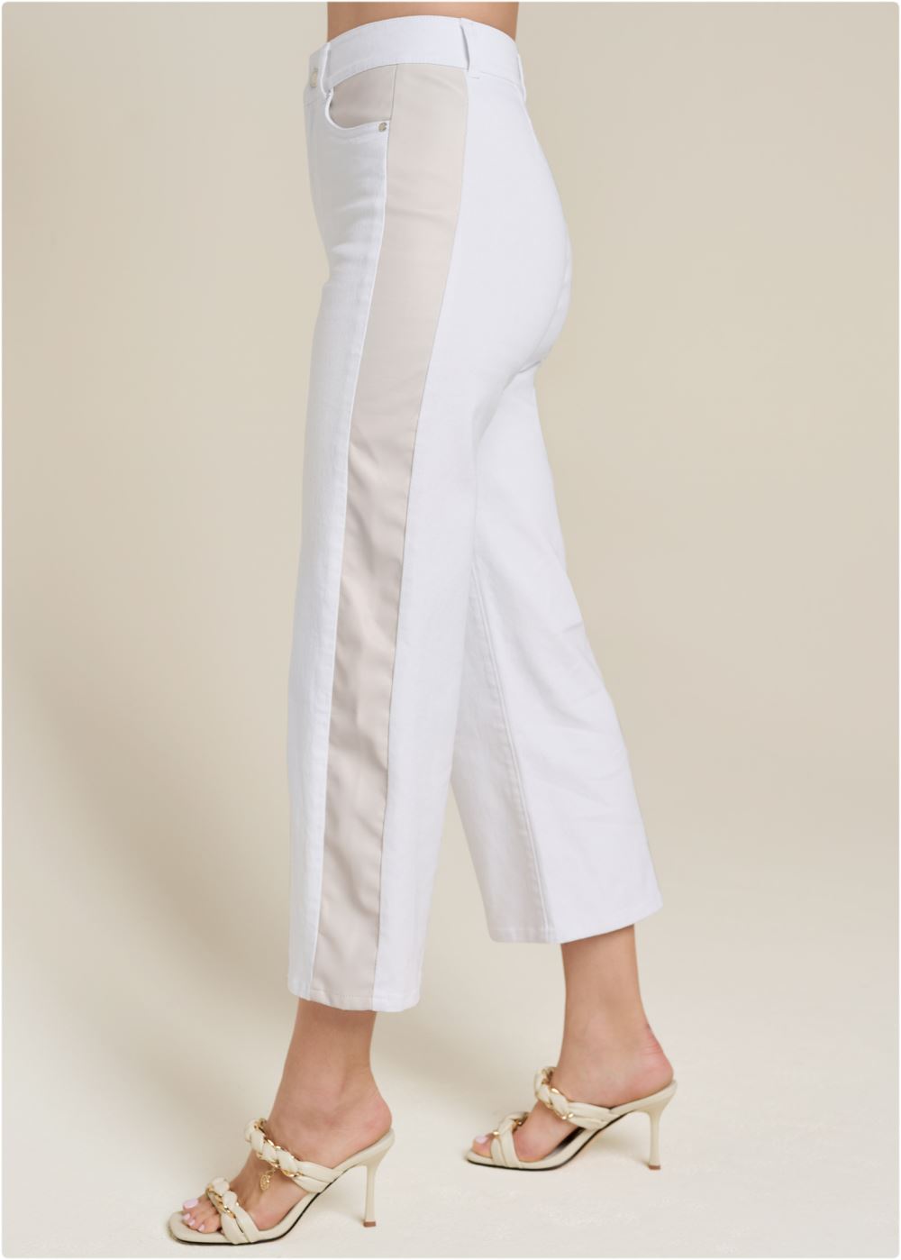 Venus White Multi STRAIGHT LEG PANEL JEANS
