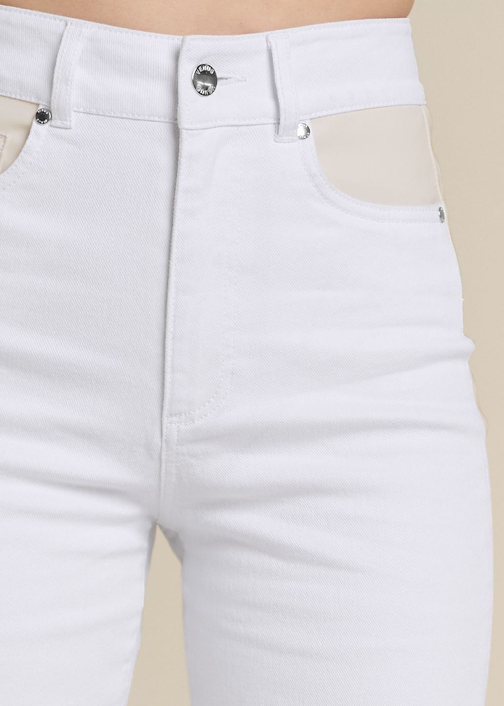 Venus White Multi STRAIGHT LEG PANEL JEANS