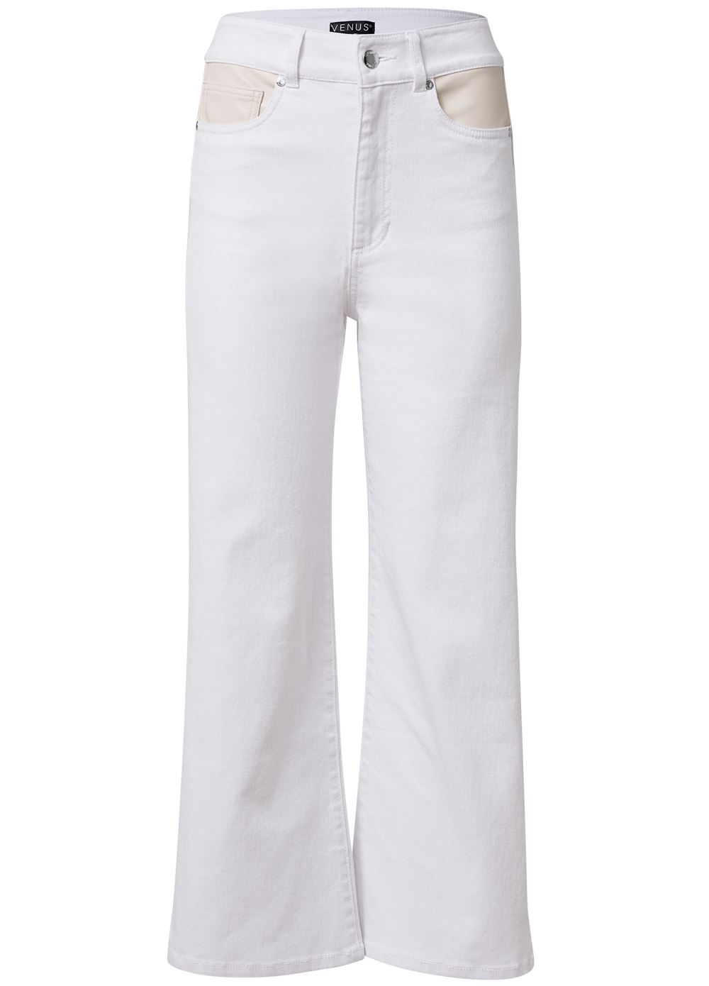 Venus White Multi STRAIGHT LEG PANEL JEANS