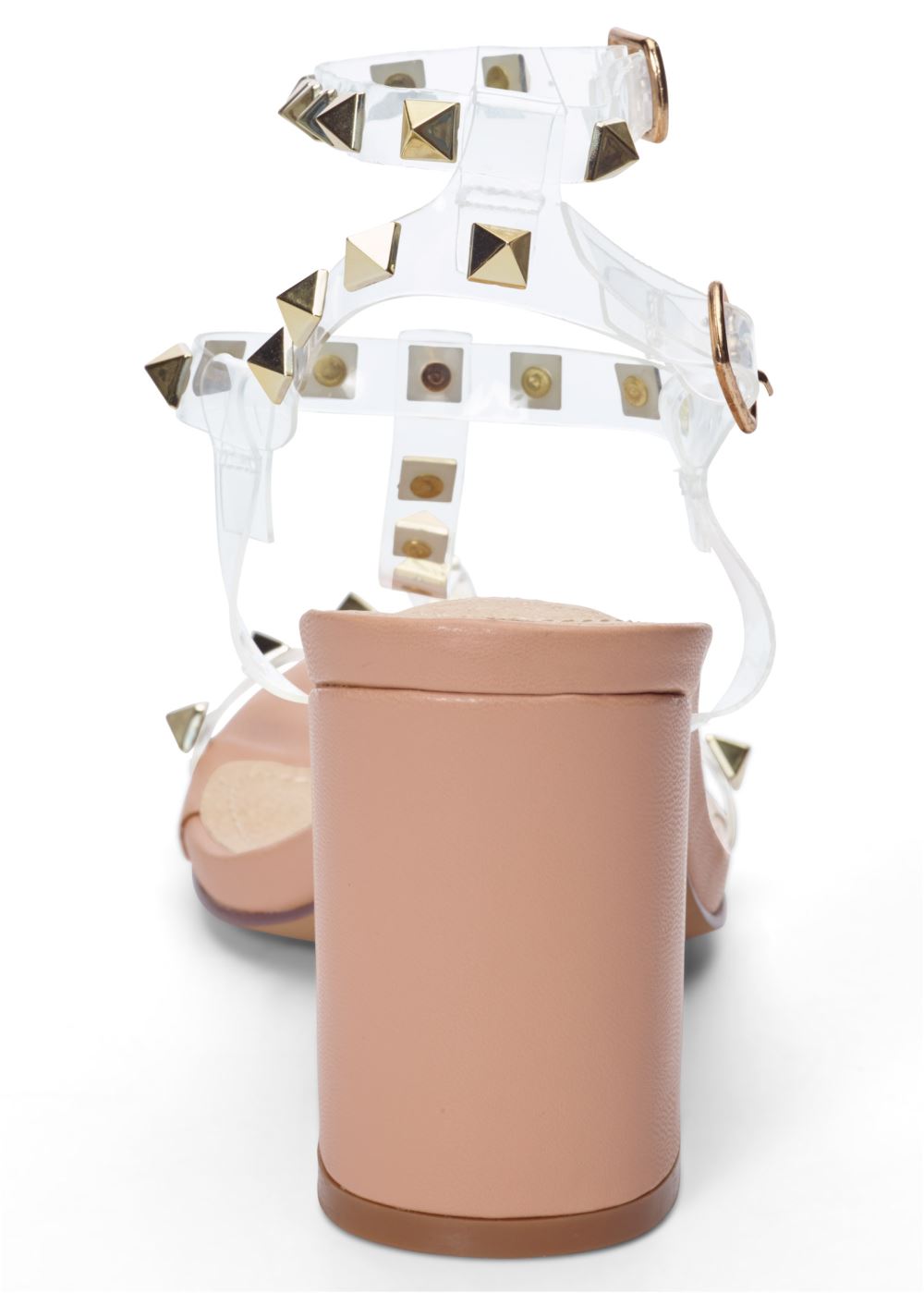 Venus Transparent Studded Heels in Nude