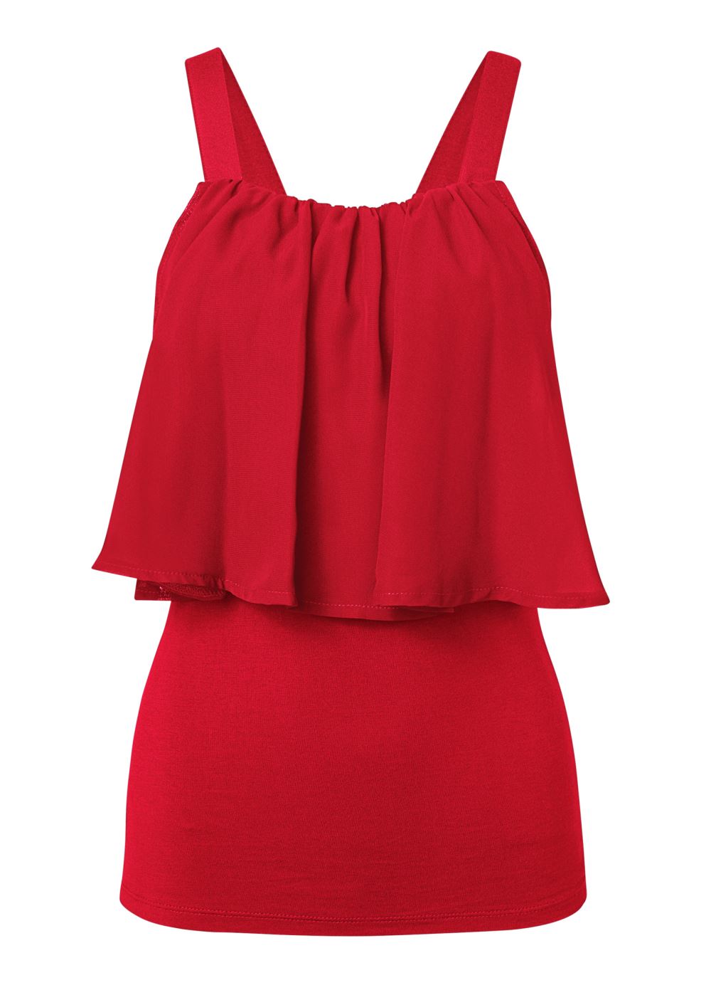 Venus Cold-Shoulder Overlay Top in Red