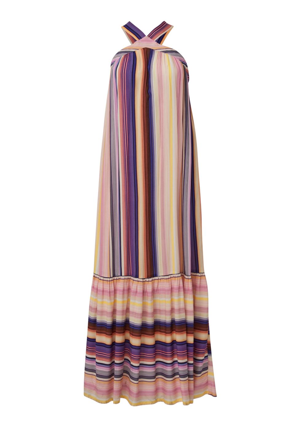 Venus Striped Tiered Maxi Dress - Multi
