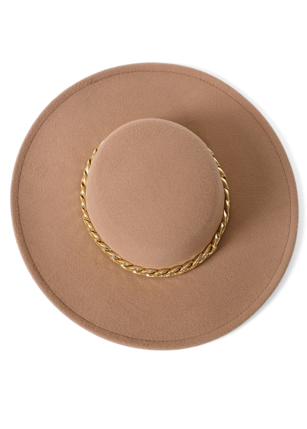 Venus Chain Detail Fedora in Light Brown