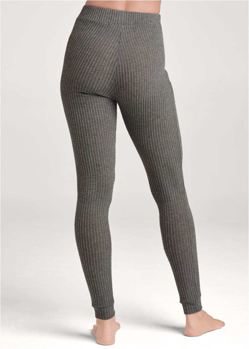 Venus Cozy Sequin Waffle Leggings in Heather Grey