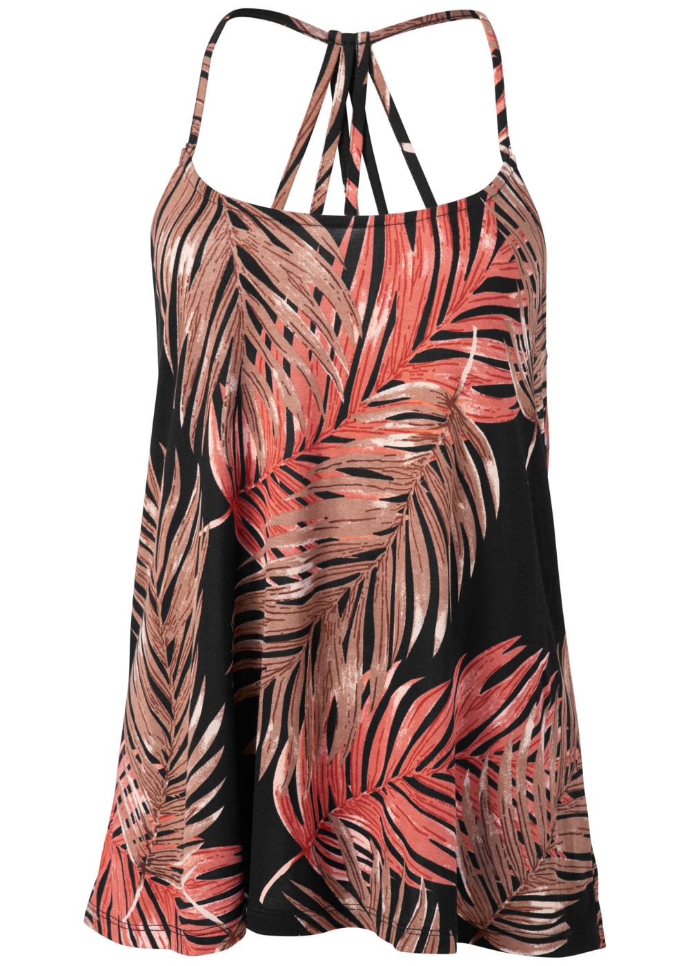 Venus Back Detail Printed Tank in Black Multi