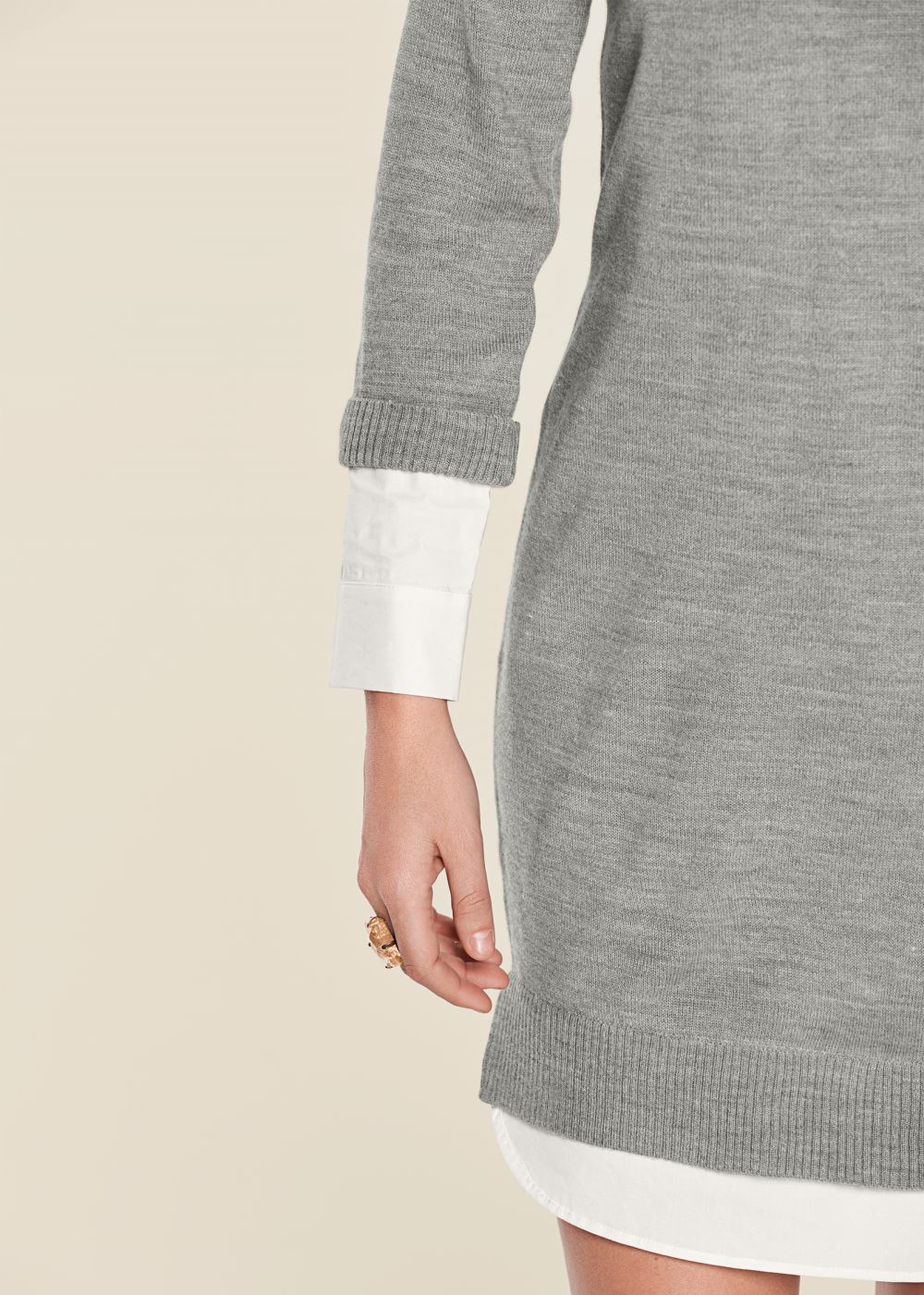 Venus Layered Sweater Dress - Heather Grey Multi