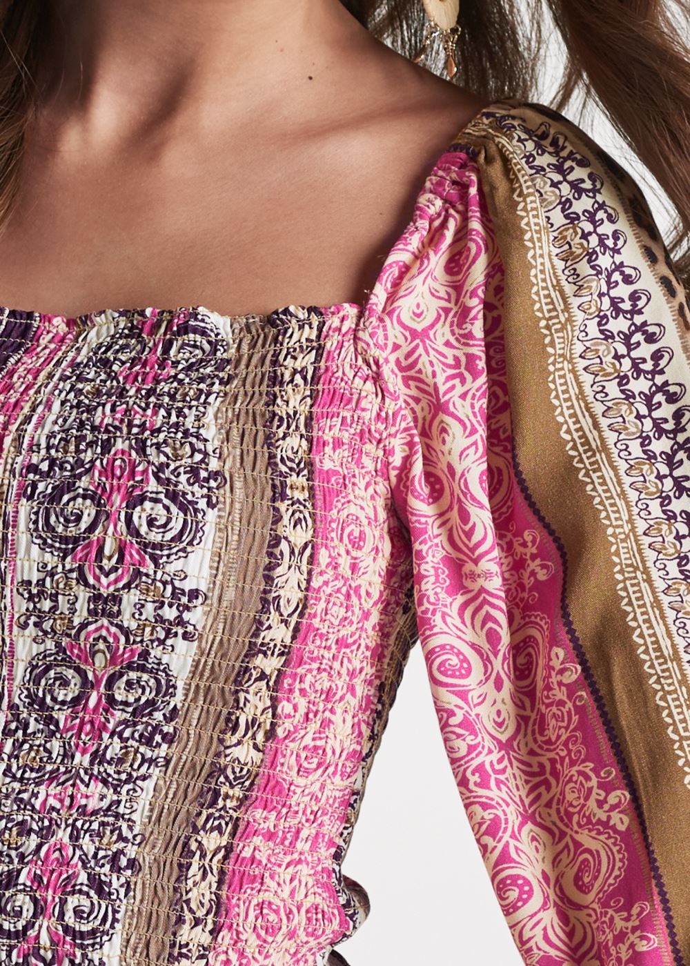Venus Sandstorm Stripe Top in Pink Multi